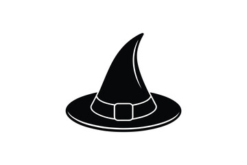 Fototapeta premium Simple Witch Hat with Buckle Halloween Costume Accessory Silhouette
