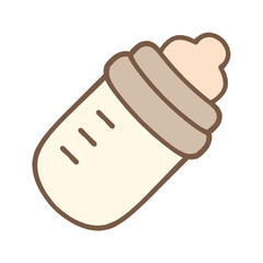 シンプルでかわいい哺乳瓶のアイコンイラスト素材