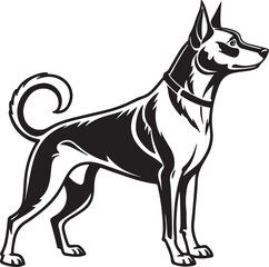 Drever dog vector art silhouette image