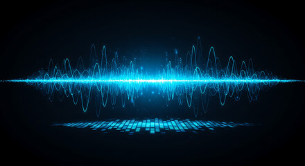 Blue Digital Sound Waveform