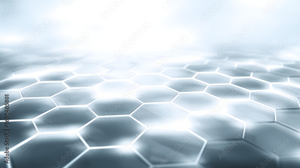 Poster abstract geometric pattern of hexagonal shapes.