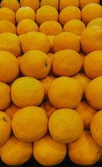 Tangerines fruits filled frame background. Vertical photo.