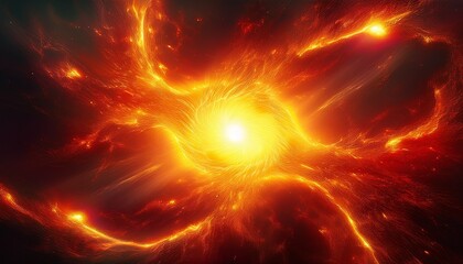 Obraz premium solar flare bright yellow blending into intense red