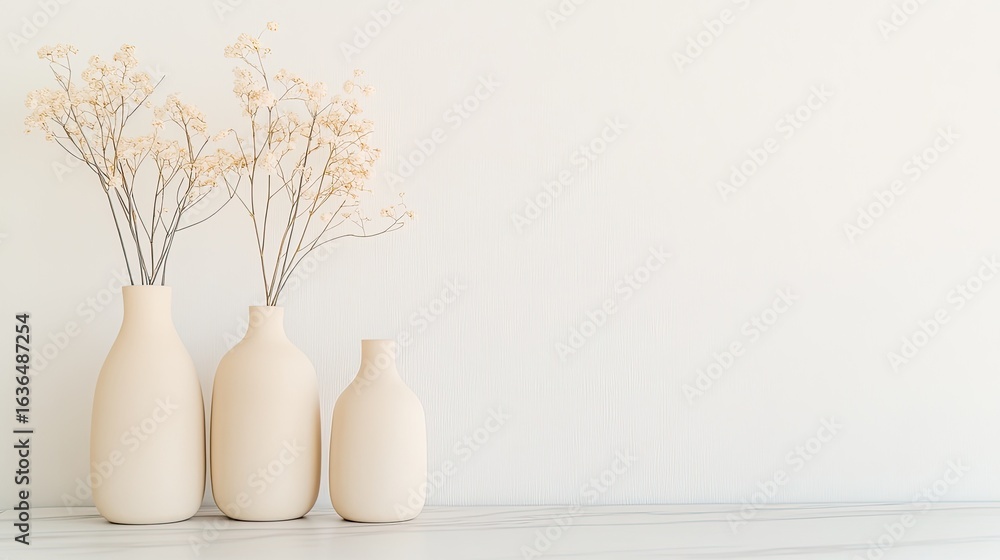 Poster a collection of creatively designed decorative vases showcases different textures and shapes on a wo