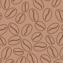coffee beans seamless pattern. coffee beans background for cafe menu, shop wrapping paper.