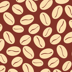 coffee beans seamless pattern. coffee beans background for cafe menu, shop wrapping paper.