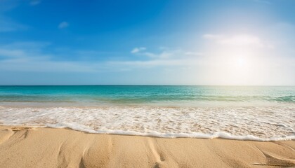 Fototapeta premium summer sandy beach with blur ocean on background
