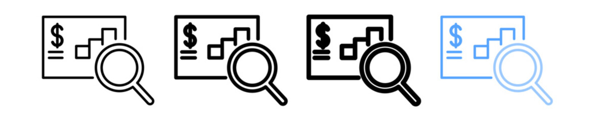 Analysis Illustration Icon Outline Set Collection Pack