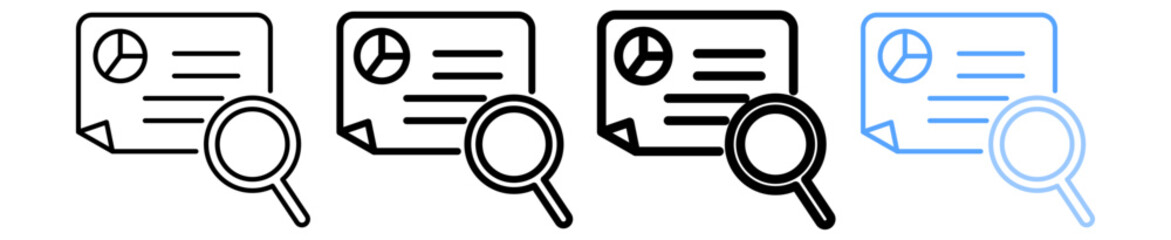 Document Illustration Icon Outline Set Collection Pack