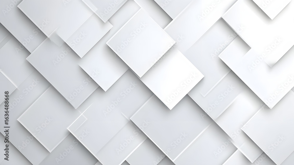 Poster abstract geometric pattern of overlapping squares.
