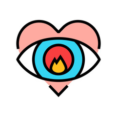 first crush adolescence puberty color icon vector illustration