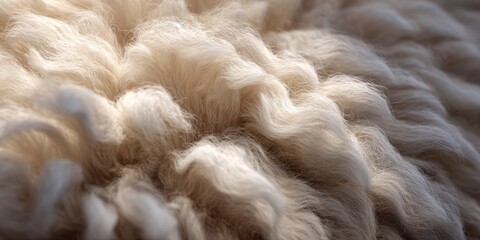 Soft sheep wool texture background, natural white fleece close-up detail