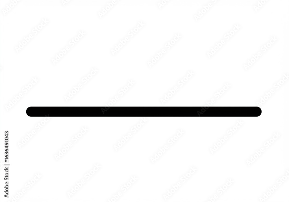 Poster vector art of black horizontal line with rounded edges isolated on white background