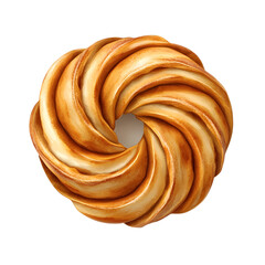 Fototapeta premium Delicious Sweet Cinnamon Bun Roll Isolated on White Background for Bakery Illustration