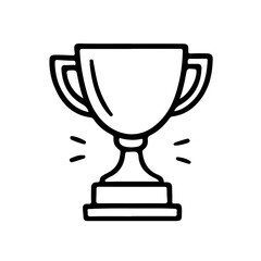 Outline icon of a trophy cup symbolizing success, achievement, and victory. Bold line vector style for sports, business, or school award illustrations