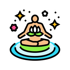 aura calm waves inclusive fitness color icon vector illustration