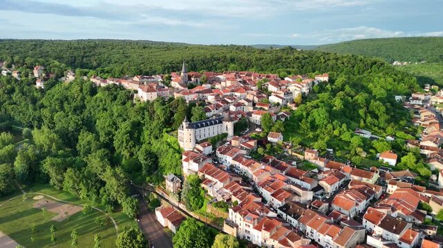 Evening Flight Over LIverdun, Grand Est, Meurthe-et-Moselle, France