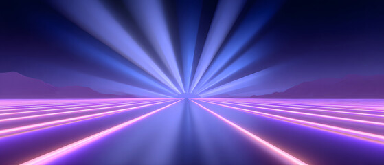 3D render of abstract ultraviolet rays and neon background