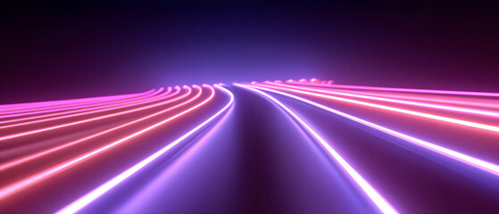 3D render of abstract ultraviolet rays and neon background