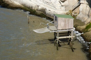 Cabane de pêcheurs, carrelet, Meschers, 17, Charente Maritime, France