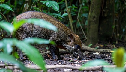 Obraz premium Forest pig foraging