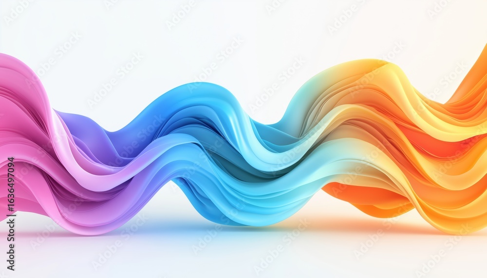 Aufkleber abstract modern shapes with rainbow gradient waves and dynamic ribbon flowing spirals. a fulfilling 