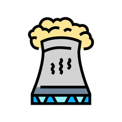 Obraz premium cooling tower pollution color icon vector illustration
