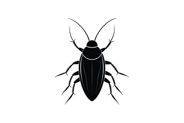 Silhouette of a Cockroach Insect Vector Graphic Design