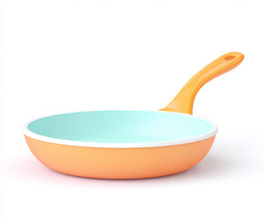 A cartoon frying pan with an orange handle