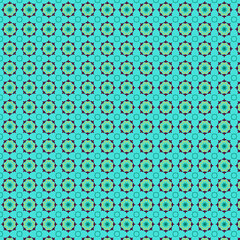 Geometric Pattern in Teal and Dark Green