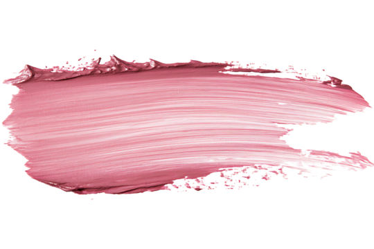 A dusty rose dry paint swipe with minimal saturation and scratchy bristle streaks on a white background