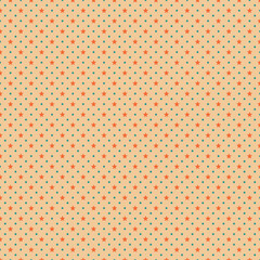 Retro Star and Dot Pattern on Beige Background