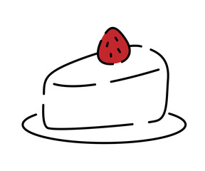 シンプルでかわいい手書き風のショートケーキ