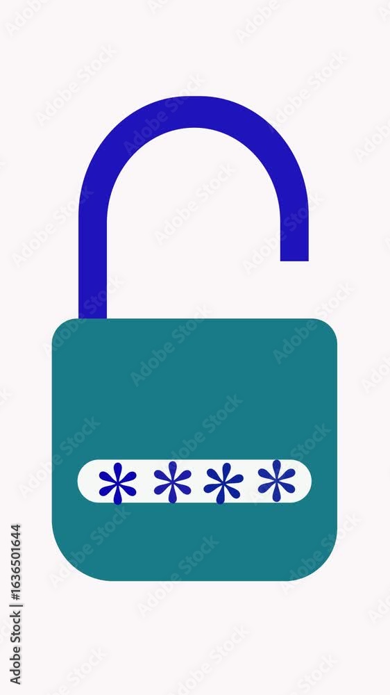 Aufkleber animated lock and unlock icons on white background illustrating secure access, privacy, and digital 