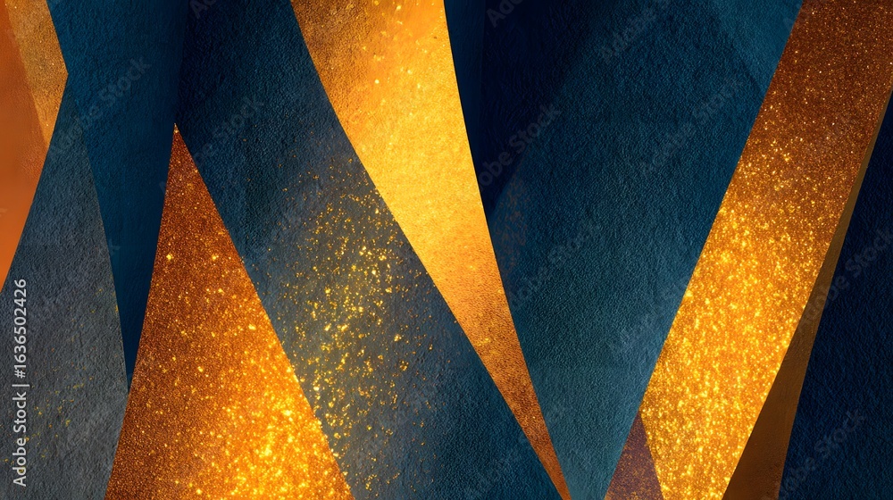 Aufkleber abstract design with triangular shapes and glitter accents.