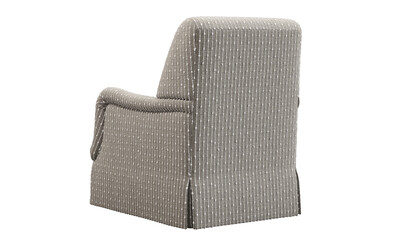 Classic gray boucle fabric upholstery armchair with knitted plaid. 3d render.