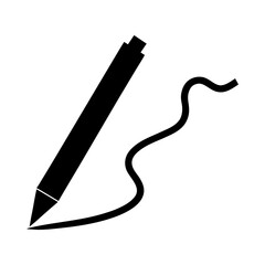 Silhouette of a pencil drawing a road that turns into a landscape with transparent background