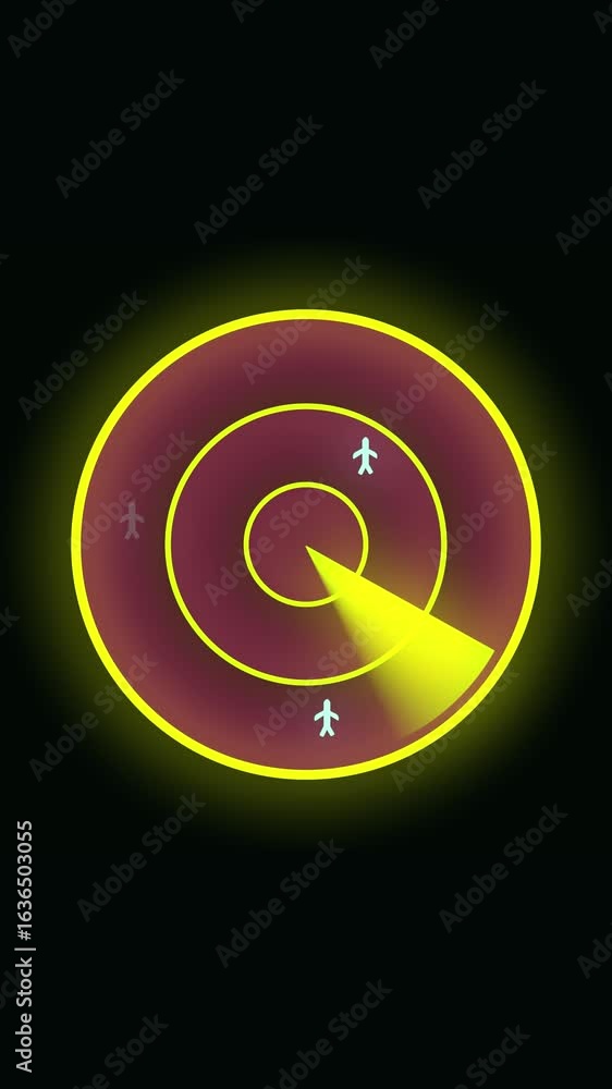 Poster vertical video of glowing radar sweep animation with rotating beam. glowing radar sweep in full hd w