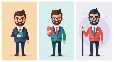 Three Businessmen Posing in Different Styles