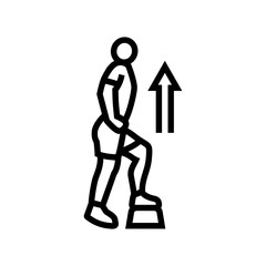 ankle stretch step functional fitness line icon vector illustration