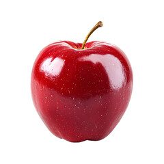 A vibrant red apple, isolated on transparent background, showcasing its fresh, juicy, and healthy qualities for a delicious and nutritious snack