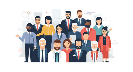 Diverse Group of Professionals Standing Together in a Meeting