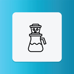 Traditional moka pot coffee maker icon.