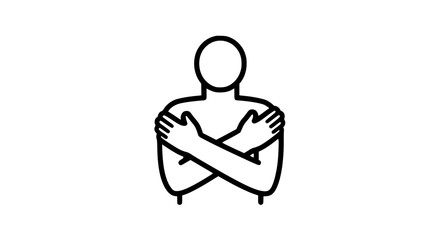 Obraz premium Person hugging themselves black