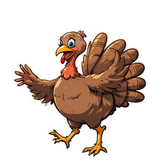 Dancing Turkey Character - Festive Turkey Dance | Happy Thanksgiving Turkey | Celebrating Turkey Mascot | Holiday Turkey Art | Turkey Party
