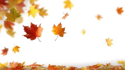 Thanksgiving Abstract Art BG: Suspended Maple Trails with Warm Gradient, Motion Blur White Base Wall Decor