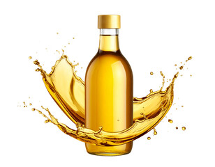- Olive Oil Bottle with Golden Liquid Splash Effect