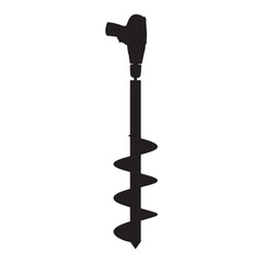 Earth Auger Power Drill Tool Silhouette