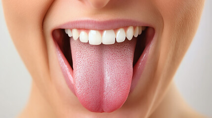 Obraz premium Visual guide to tongue scraping