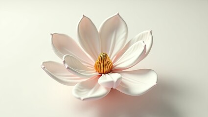 Fototapeta premium Detailed close-up of a pale pink magnolia flower.